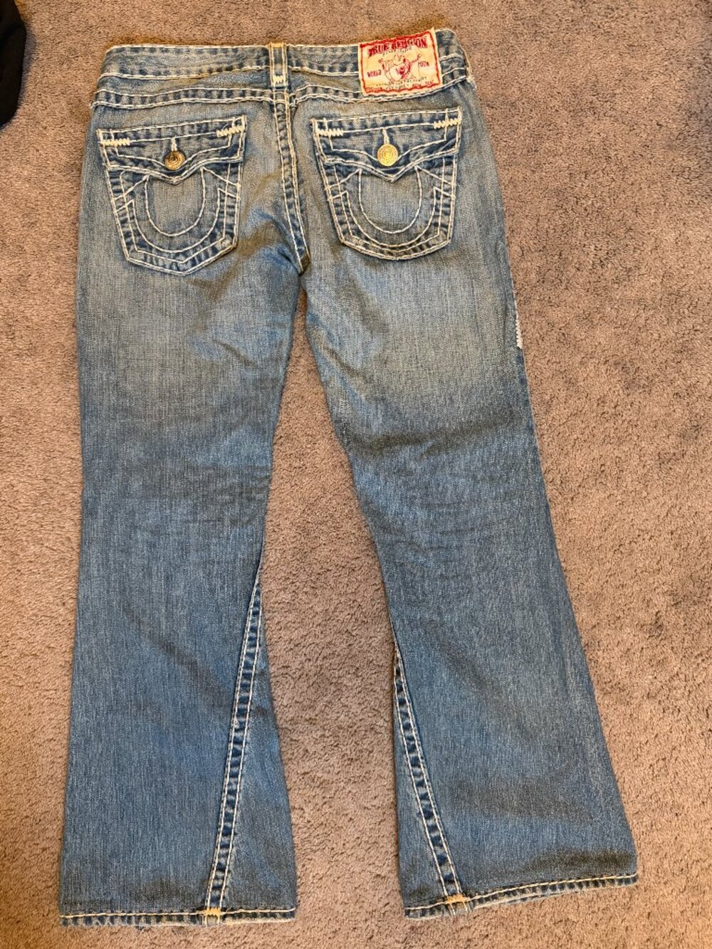 True Religion Joey Super T Women’s Jeans Size 30 short, Flare Bootcut Light Wash